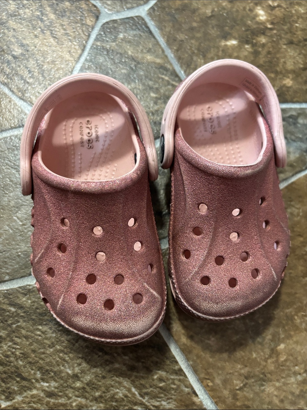 CROCS Toddler Pink Glitter Clog